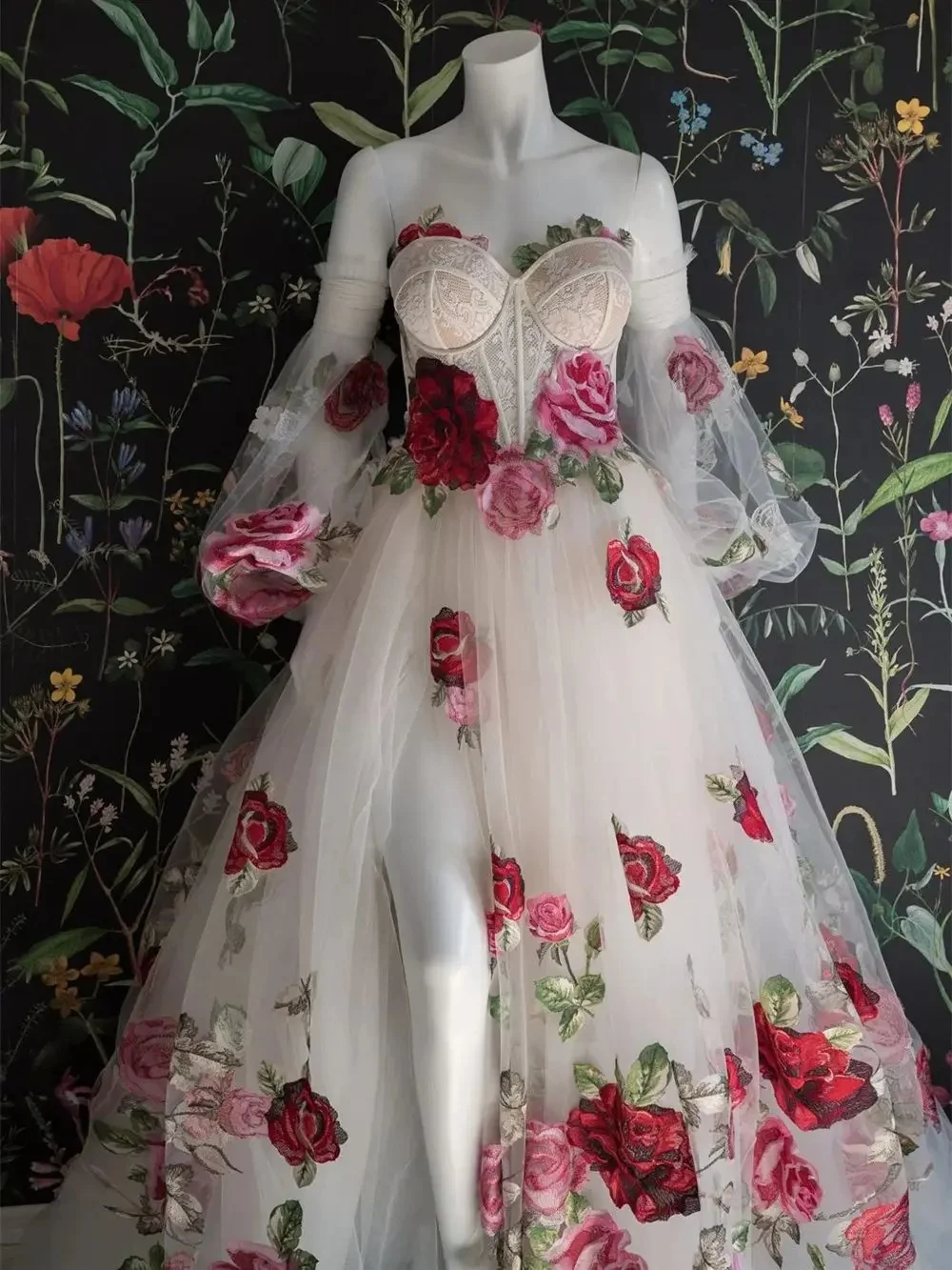Ranmo Colorful Embroidered Wedding Dresses Bride Sweetheart Backless Pastoral Marriage Bridal Flower Dresses Customsied 2025