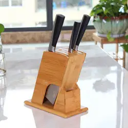 Wood Knives Storage Shelf Rack Storage Box Organizer Knife Holder Rest Bamboo Knife Block Stand Kitchen Accessories Tool