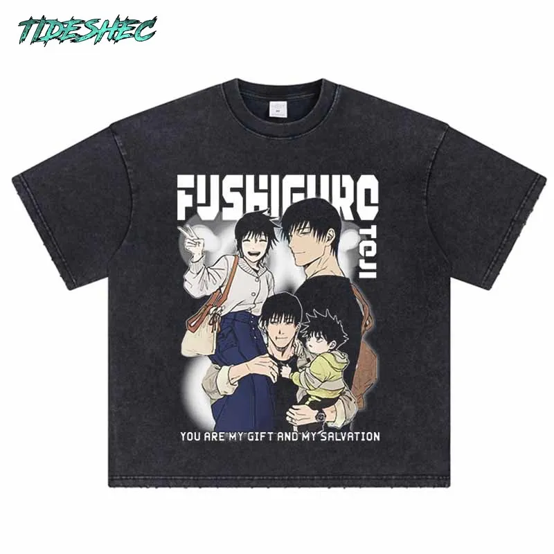 

Vintage T Shirt 2024 Men Japanese Anime Print Graphic T-Shirt Streetwear Harajuku Hip Hop Comic Character Streetwear Tees ZSHZ