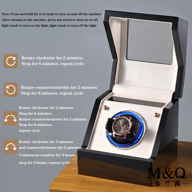 Virtorix brand spot brand new touch screen control 1/2 slot automatic watch winder battery + power supply two kinds of supply