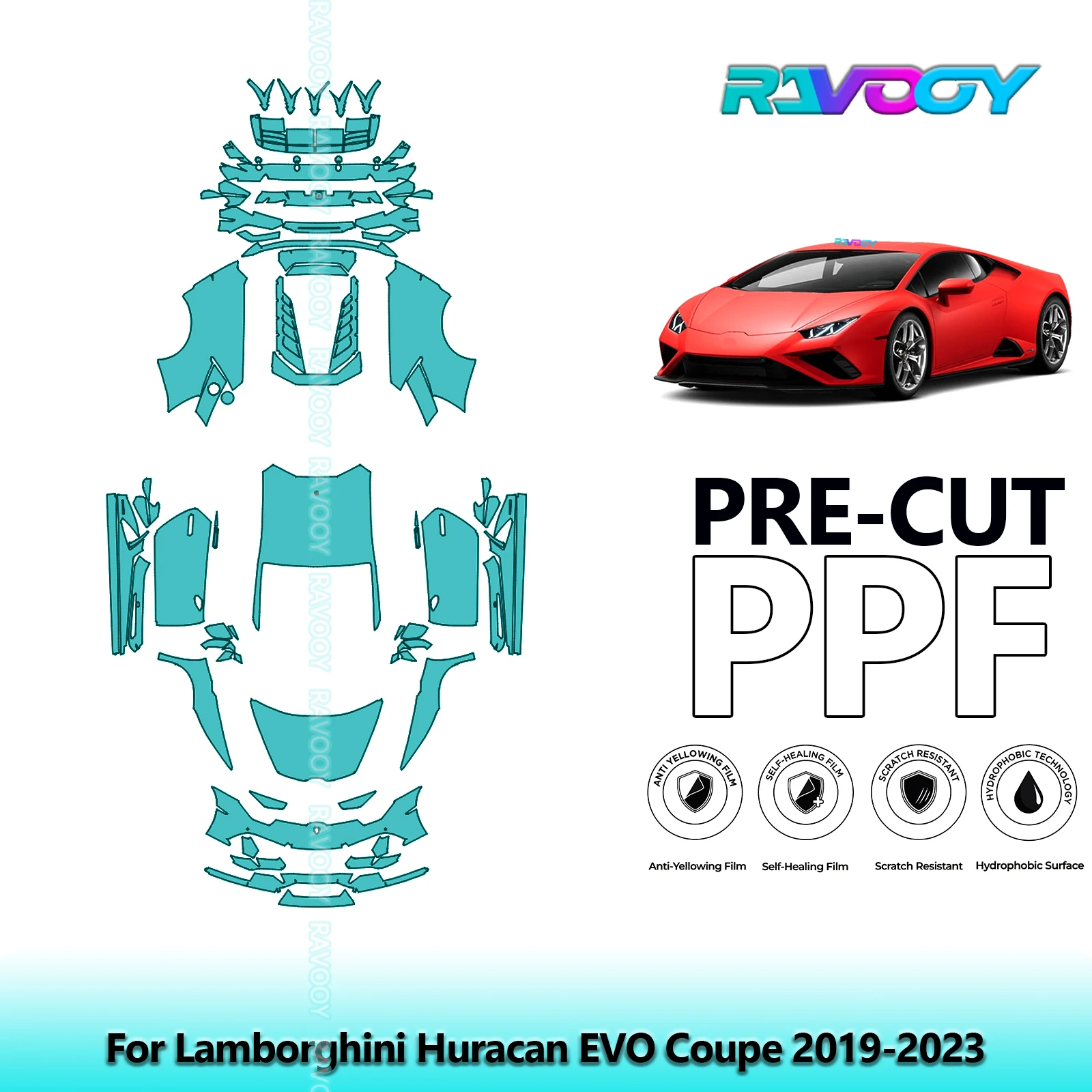 

8.5Mil Full Vehicle Precut PPF Paint Protection Film For Lamborghini Huracan EVO Coupe 2019-2023