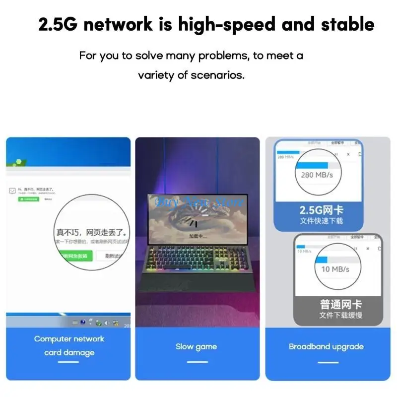 Adaptador Ethernet 20CE PCIE a tarjeta red 2,5 Chip RTL8125BG 2,5 Gbps, 10 100 1000Mbps 2 para PC escritorio