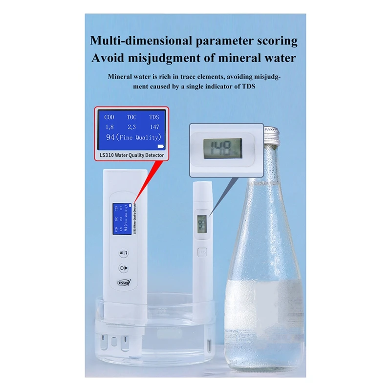 Linshang LS310 COD, TOC, UV275, TDS Meter Digital Water Tester Fit For Drinking Water, Surface Water Durable Easy To Use