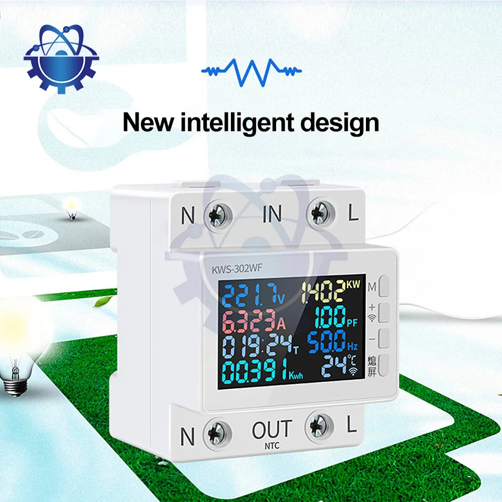 WIFI cyfrowy Monitor energii elektrycznej miernik napięcia prądu AC170-300V zdalny Monitor aplikacji watowe liczniki kilowatogodzin