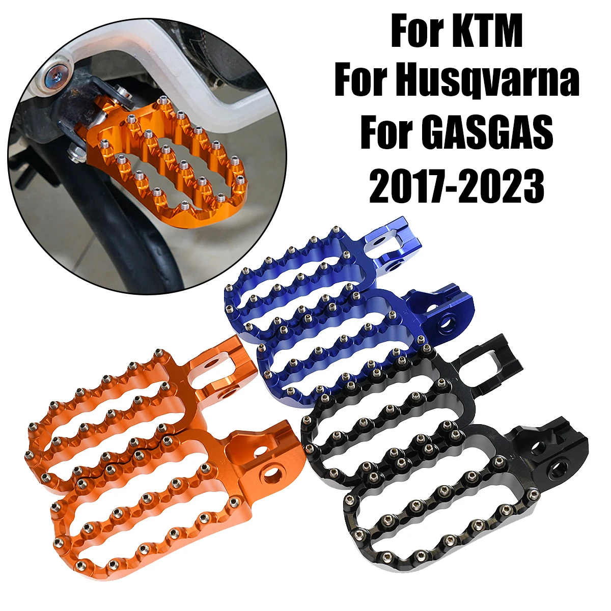 

Motorcycle CNC 107mm Lengthen Footrest Footpegs Foot Pegs Pedal For KTM 125-500cc EXC EXCF SX SXF XC XCF For Husqvarna Gas Gas