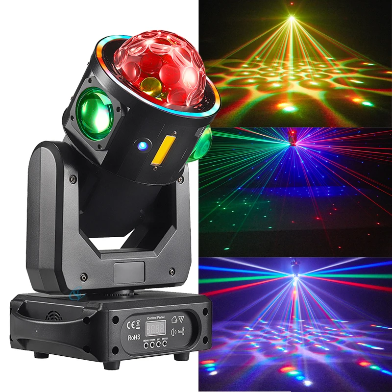 DJ Disco Party Stage Ball Lights LED 100W Moving Head Light Rock Rotating Bar Light Laser Beam Shaking Strobe Nightclub