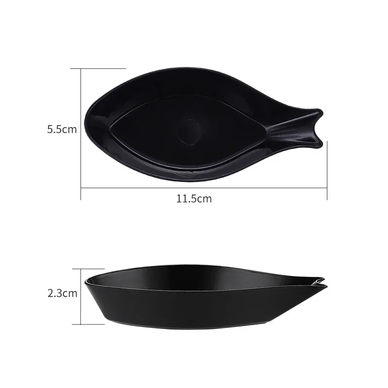 5Pcs Seasoning Dish Sauce Plates Fish Shape Vinegar Salt Flavor Multipurpose Kitchen Supplies Small Breakfast