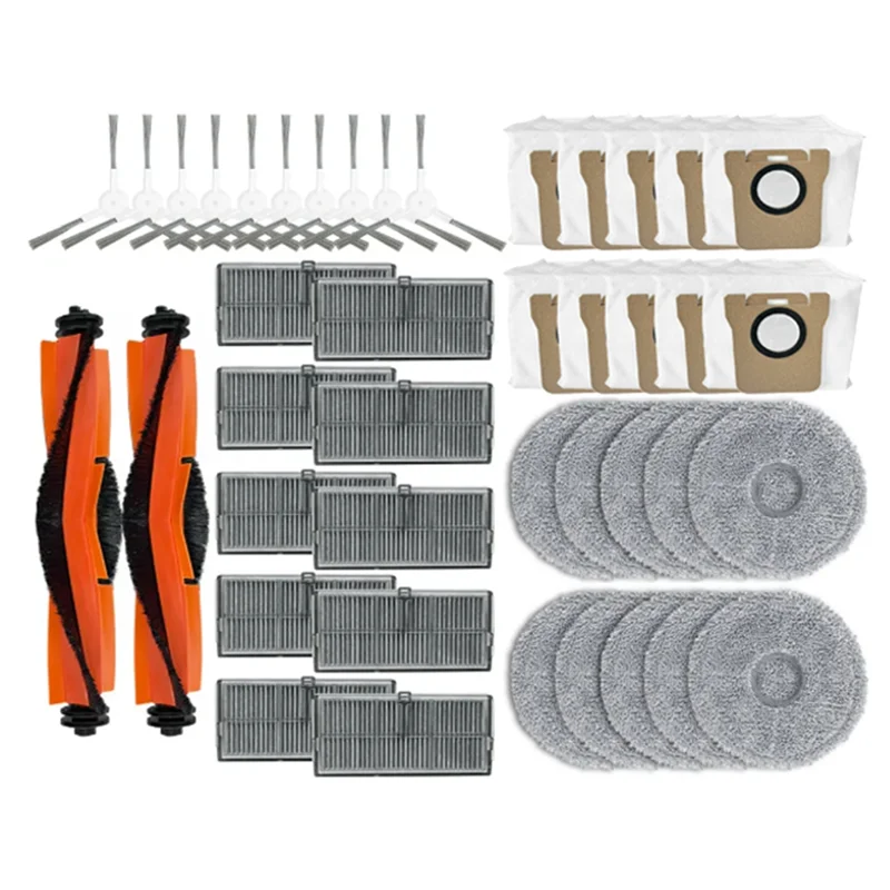 

FZFZ Compatible For Xiaomi Mijia M30S D103CN Replacement Parts Accessories Main Side Brush Hepa Filter Mop Cloth Dust Bag
