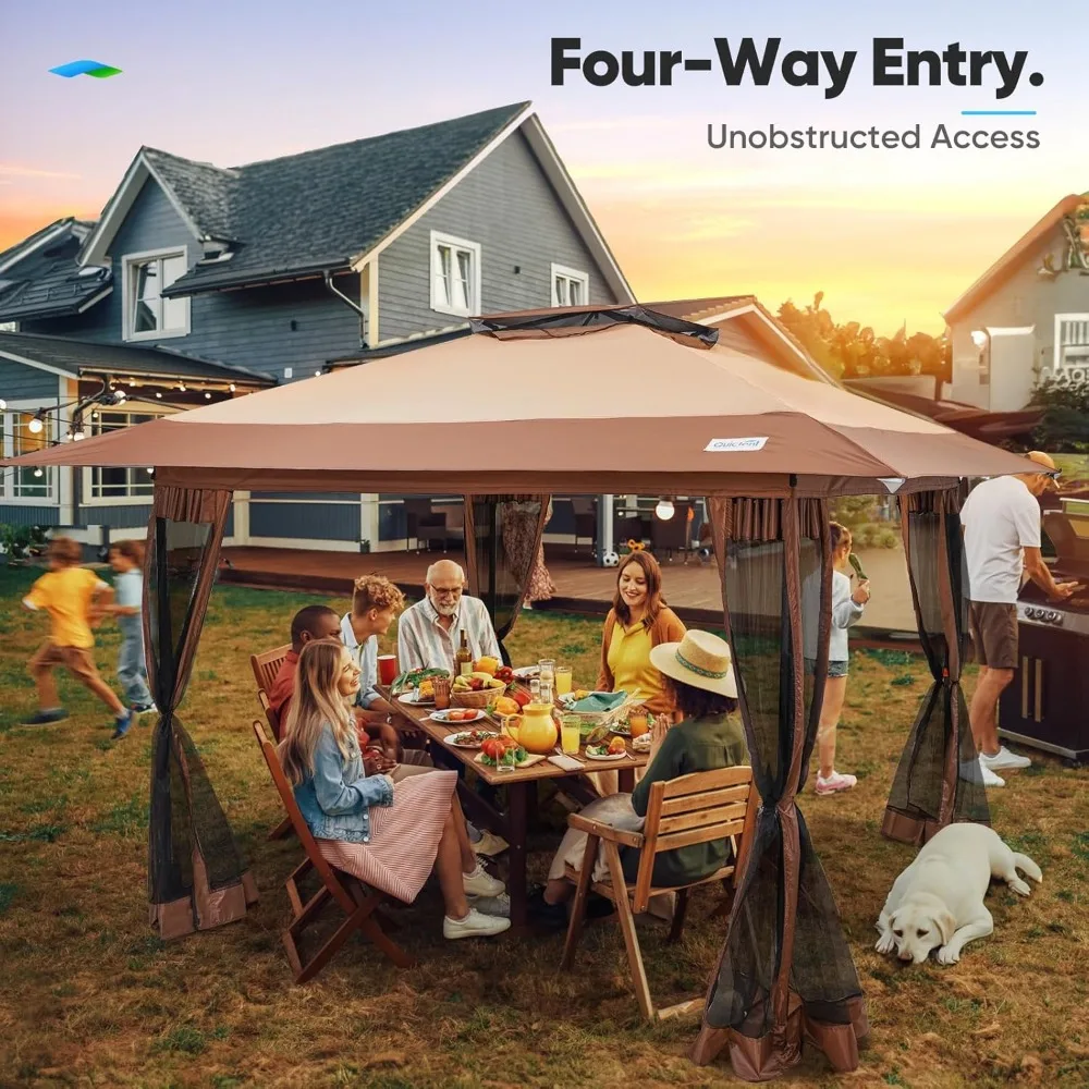 مأوى محمول فوري قابل للطي - خيمة بمظلة خارجية مقاس 13 × 13 بوصة، سهلة الإعداد لشخص واحد، مقاس كبير جدًا، مثالية للمناسبات