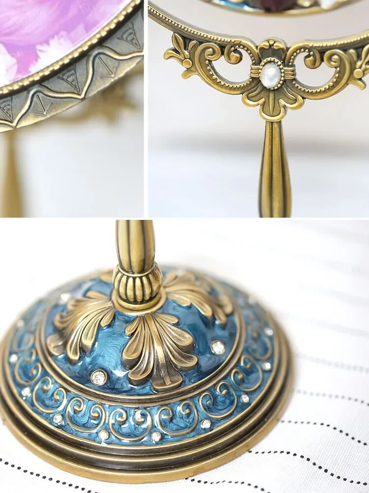For Retro single-sided desktop mirror creative princess vanity mirror high definition desktop vanity mirror light luxury