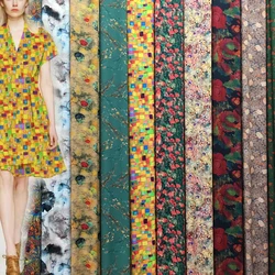 Cotton Silk Fabric Floral By The Meter for Clothing Dresses Sewing Children's Cloth Summer Drape Printed Thin Soft Flower Opaque