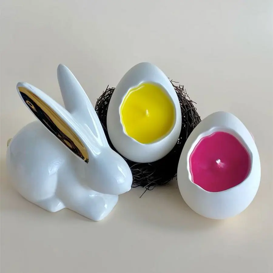 [Resin Mold]  Silicone Egg Mold for DIY Resin Candle Holder and Storage Box - Handmade Egg-Shaped Desktop Decorative view 6