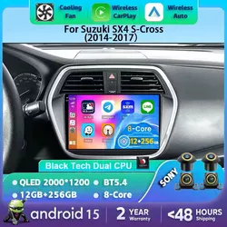 Android 15 For Suzuki SX4 S-Cross 2014 2015 2016 2017 Car Radio Multimedia Player Stereo GPS WIFI+4G wireless Carplay Auto video