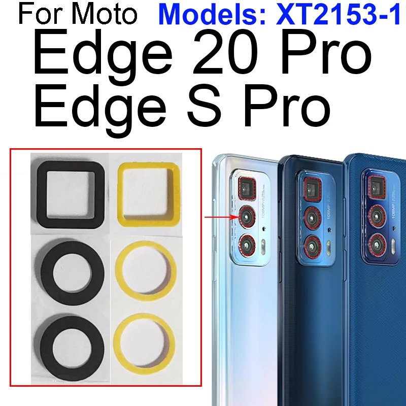 Rear Camera Lens Glass For Motorola MOTO Edge 20 Pro Edge S Pro XT2153-1 Back Camera Glass Lens Adhesive Sticker Repair Parts