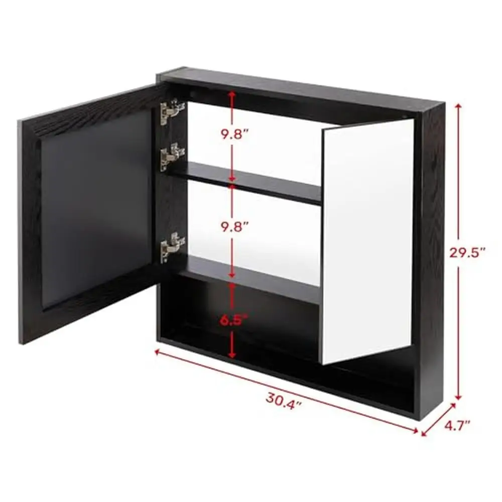 Деревянный шкаф для лекарств, зеркальные полки, настенная полка для ванной комнаты, открытая полка, мягкие закрытые петли, органайзер для хранения, детали для установки