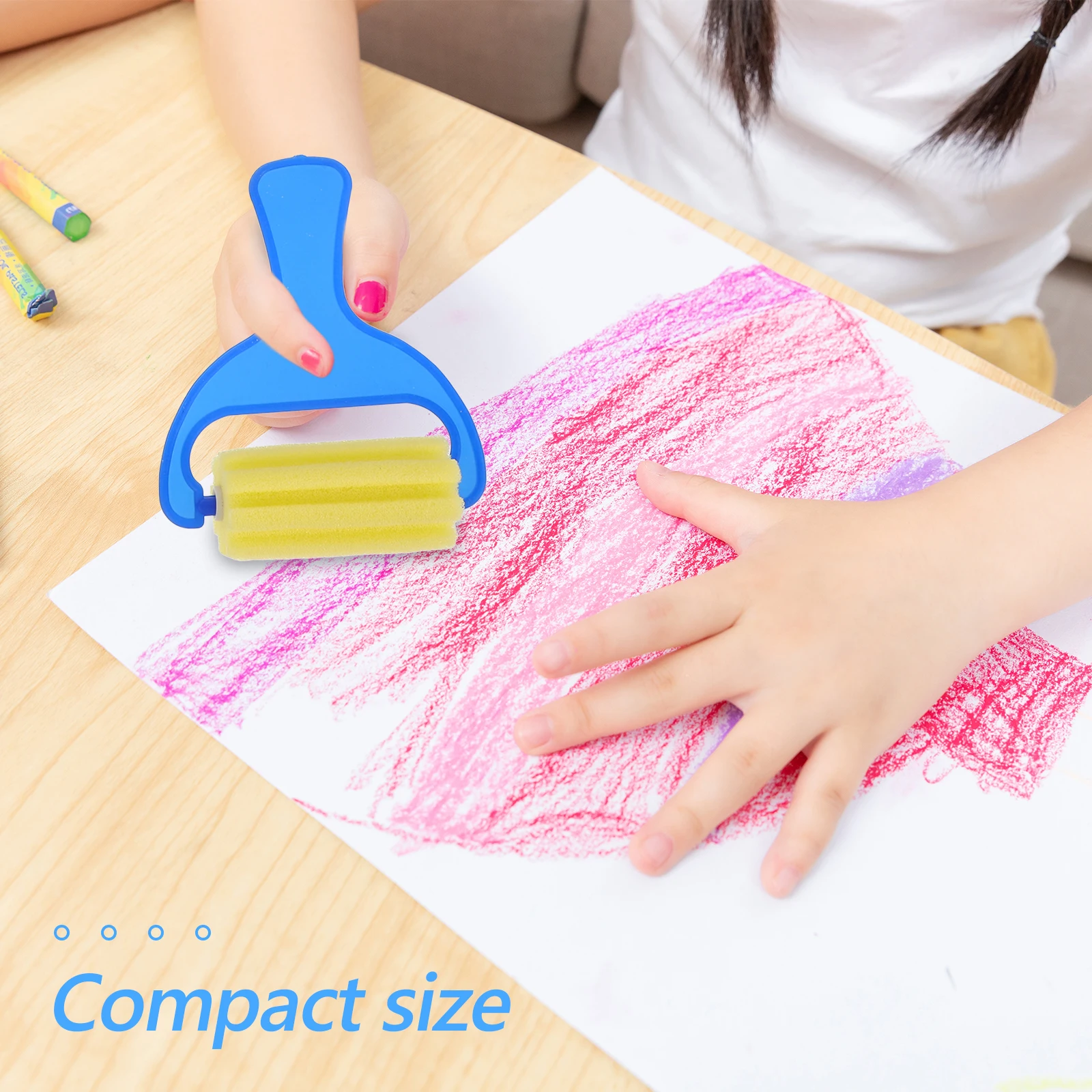 

2 Set Sponge Paint Brush Durable Drawing Roller Kids Art Tool Premium Material Graffiti Roller Toddler Painting Sponge