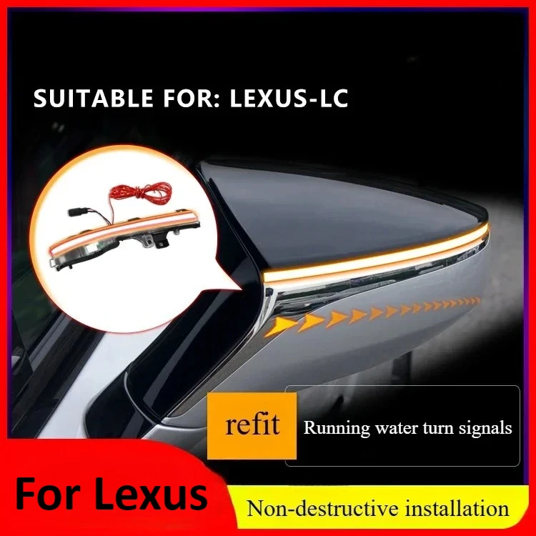 

For Lexus LC rearview mirrors flowing water turn signals daytime running lights and a touch of blue modification