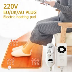 220V Winter Electric Heating Foot Mat, Office/Home Warm Feet Heater, Leather Household Floor Heating Pad