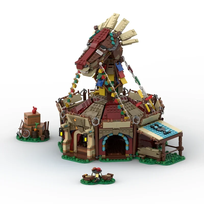 2492 pièces MOC ZBOTW le cheval Stable château modèle jouets de construction blocs Architecture bricolage éducation créative cadeaux de noël brique