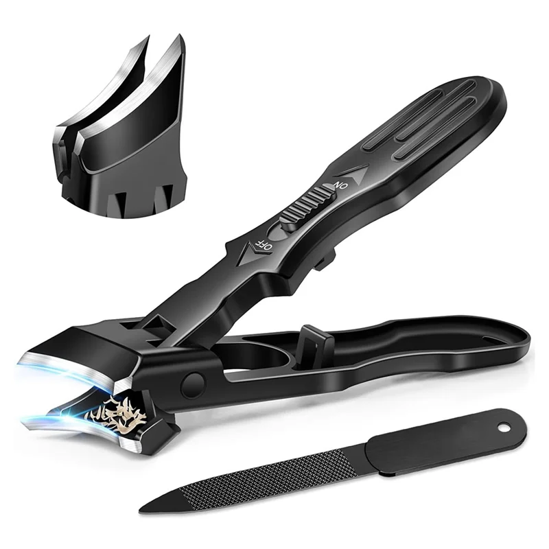 

ABGG-Eagle Beak Beveled Nail Clippers - Wide Jaw Opening Anti-Splash Eagle Beak Nail Clippers With Catcher, 45 Degrees