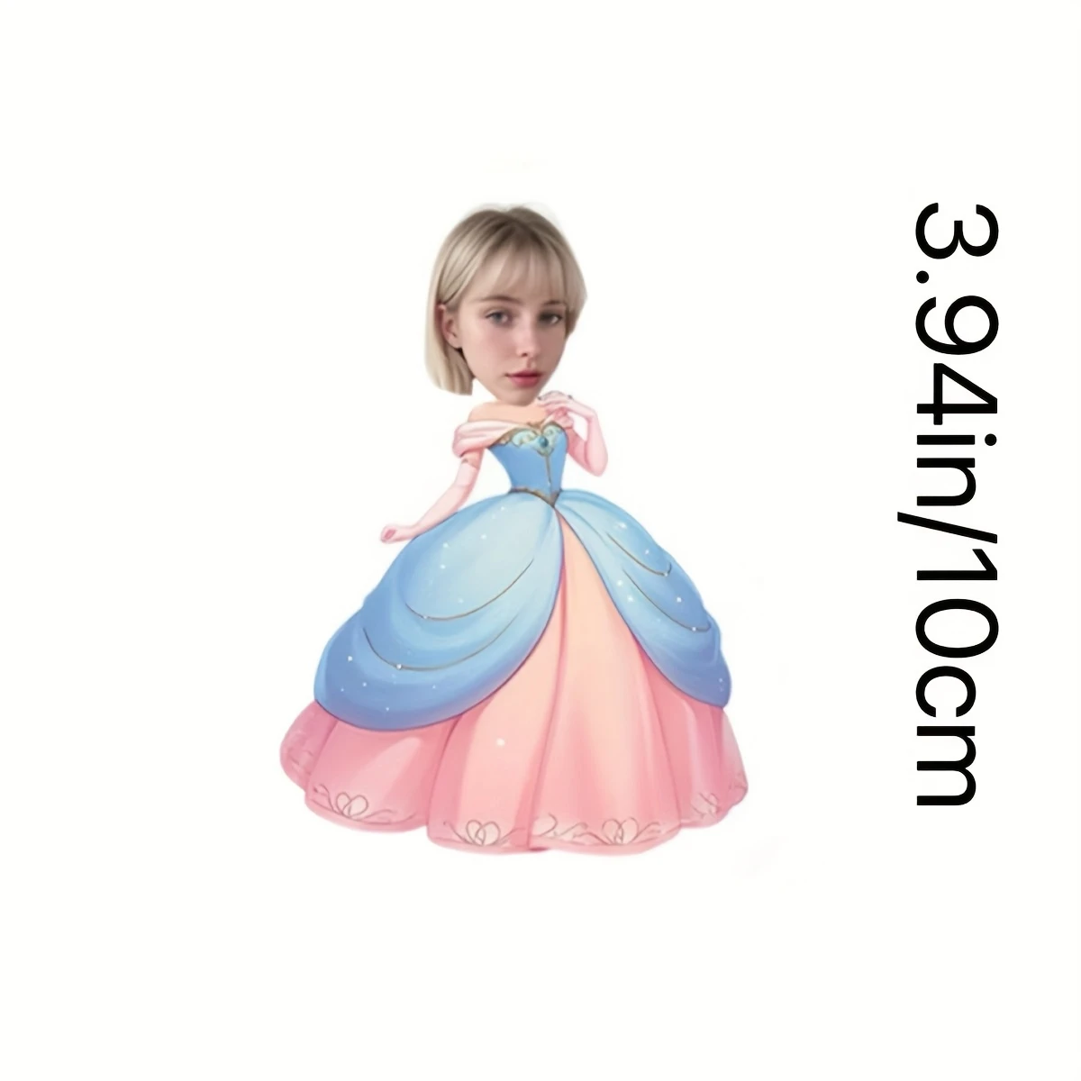 Upload Your Portrait Custom Face Princess Plush Pillow, Elegant Off-shoulder Ballgown Humanoid Cushion, Creative Birthday Surpri