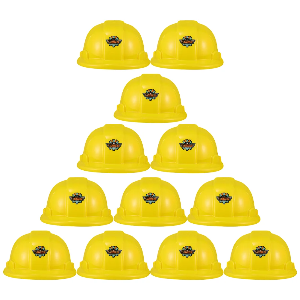 

12 Pcs Tool Hat Construction Birthday Party Supplies Kids Hard Hats for Toy Accessories Child