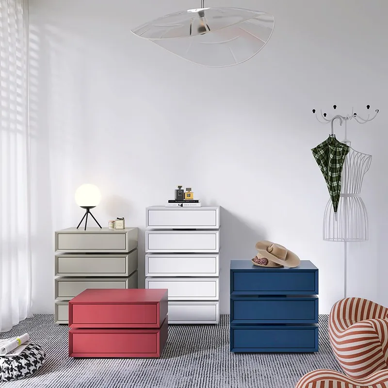 خزانة ذات أدراج دوارة إيطالية بسيطة 5 دلاء و4 دلاء مصممة خفيفة فاخرة وحديثة لغرفة النوم وخزانة ذات أدراج #3