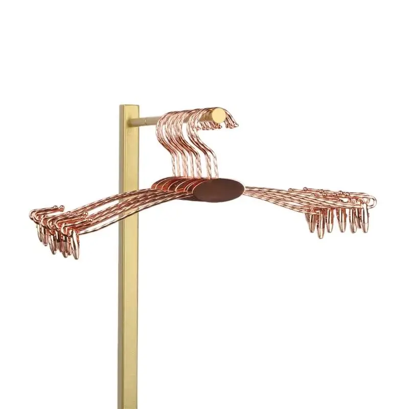 

10 pcs Clothes Hangers Heavy Duty Metal Strong Non-Slip Clothing Coat Hanger For Bedroom Gold Silver Wardrobe Storage Organizer