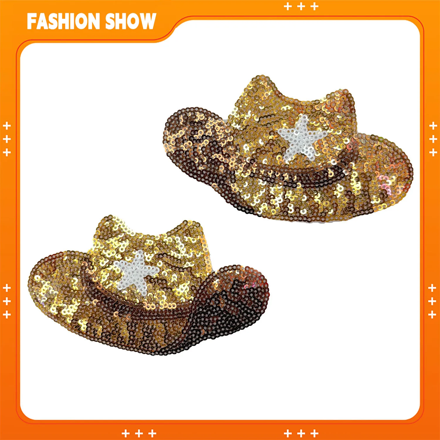 

Нашивка с вышивкой ковбойской шляпы и блестками, нашивка для глажки, значок шляпы ручной работы «сделай сам», нашивка для толстовки, футболки, свитер, декоративная нашивка для аксессуаров