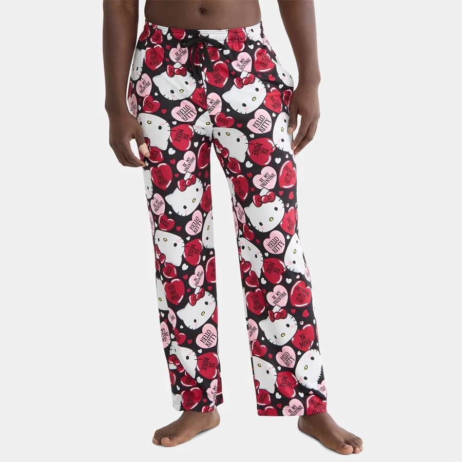 

Sanrio Hello Kitty Valentine's Day Allover Print Cartoon Pajama Pants Matching Family Outfits Summer Quick-dry Comfy Lightweight