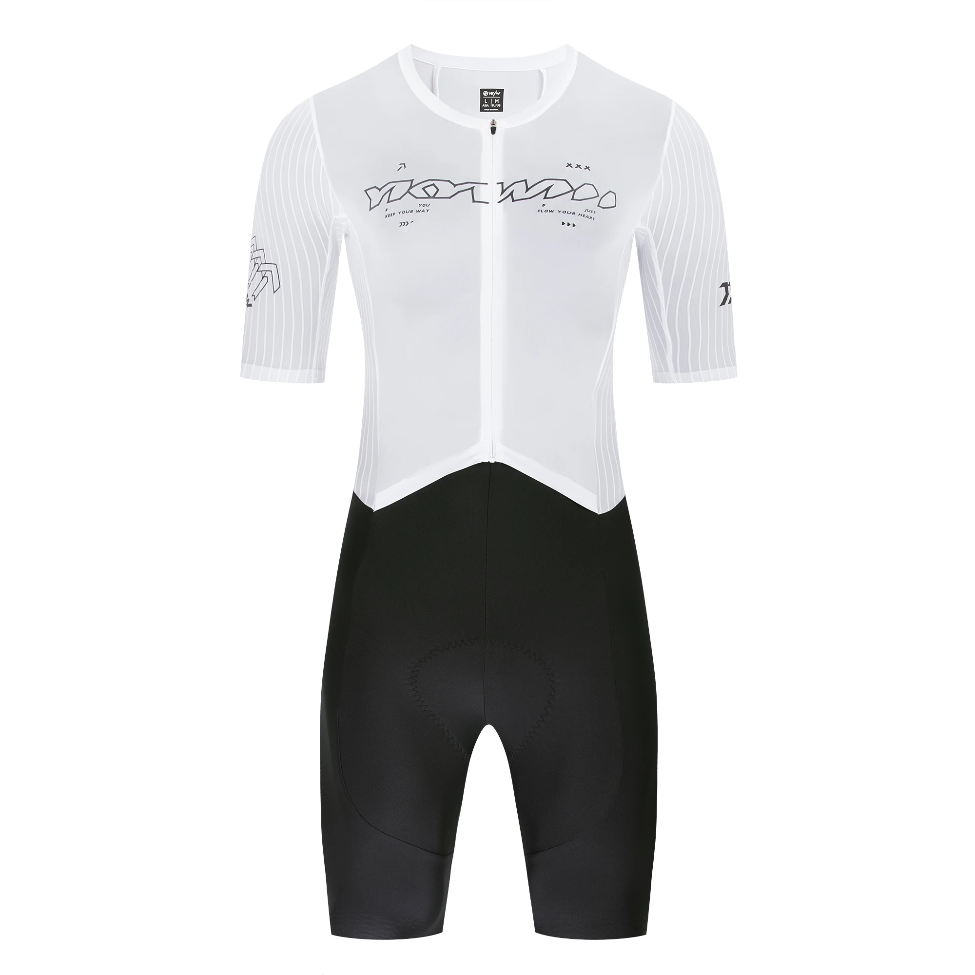YKYWBIKE Einteiliger Radsport-Skinsuit Italien 200kg/m³ Elastische Interface-Polster Aerodynamisches Rennrad-Set Fahrradbekleidung