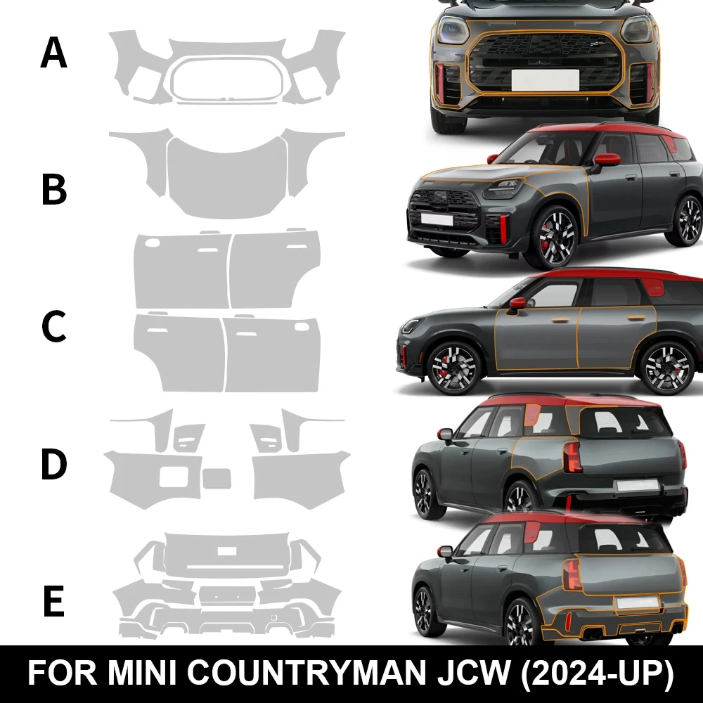 For Mini Cooper Countryman U25 2024 2025 Car Paint Protection Film TPU Precut Transparent Body Sticker Bra Kit Anti-scratch