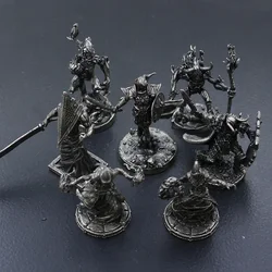 Vintage White Bronze Demon Race Soldier Statue Desktop Board Game Soldier Model Toys Desk Mini Decorative Ornament Crafts Gifts