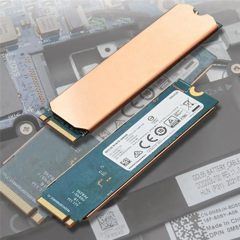 A14M Copper M.2 SSD HeatSink Hard Disk Cooler with Thermal Solid State Disk Radiator 0.5mm for M.2 2280 NVMe SSD,TN80