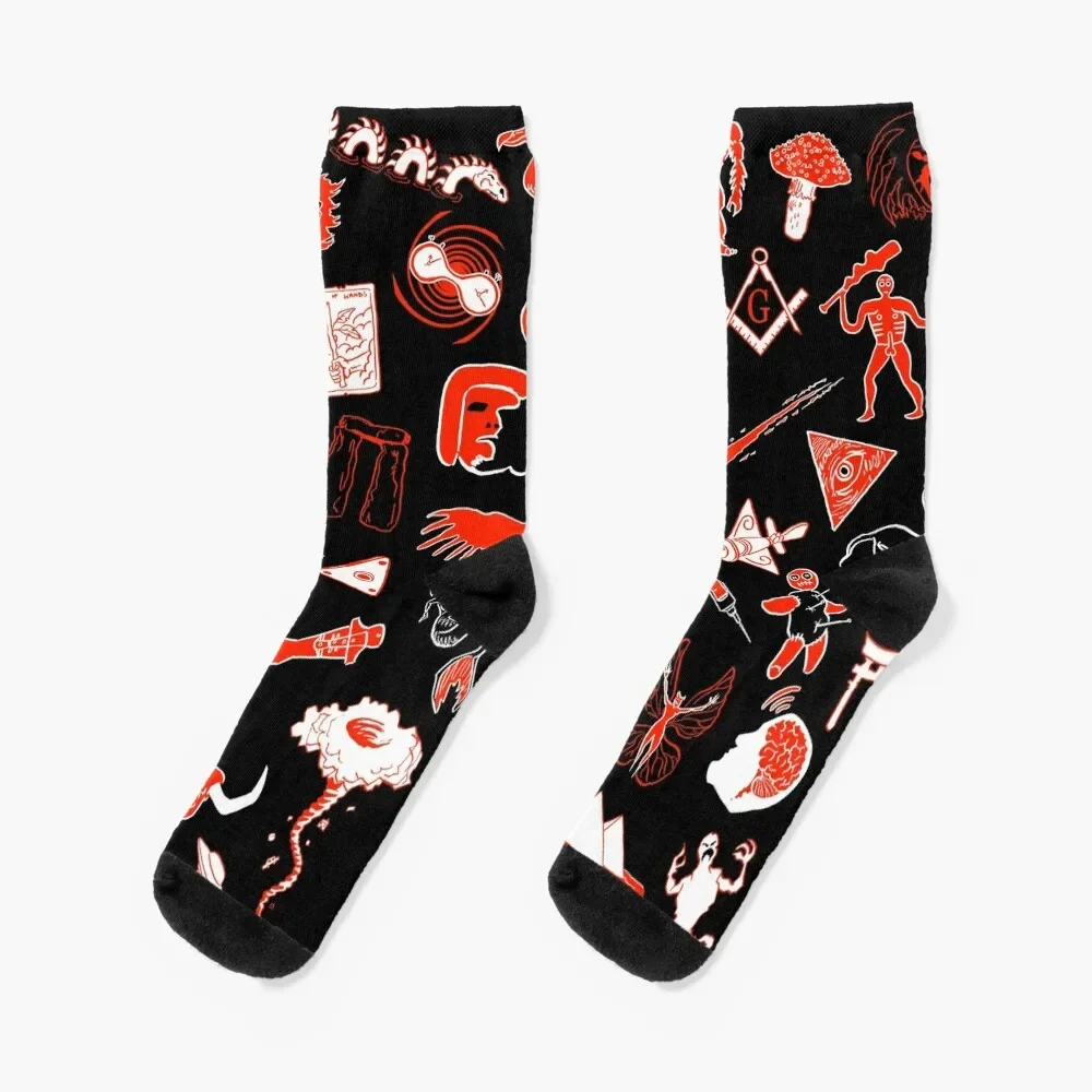 

Fortean Pattern Socks funny gift snow with print moving stockings Men's Socks Women's