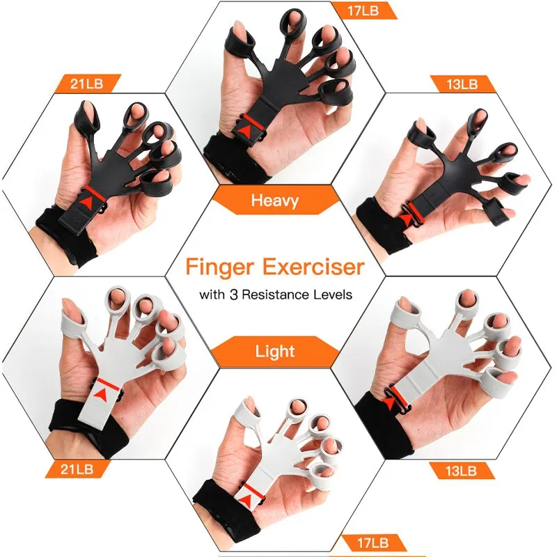 Finger Gripper Finger Exerciser Guitar Finger Exerciser 6 Resistant Levels Recovery Physical Tools Hand Strengthener For Patient