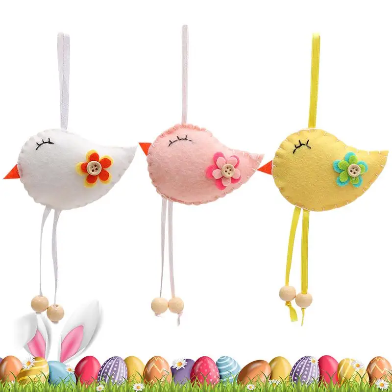 Colorful Felt Bird Easter Pendant Ornaments Easter Car Decor Easter Tree Hanging Spring Home Party Supplies