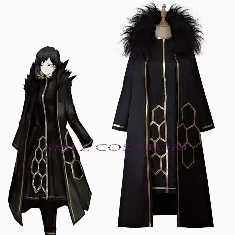 Sephirah Binah Game Library Of Ruina Costume Woman Black Trench Cloak Uniform Prop Binah Wig Suit Halloween Party Play Outfits view 4