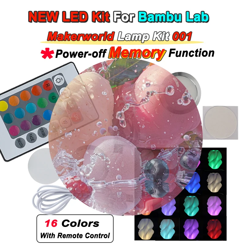 For Bambu Lab x1p1 Led Lamp Kit 001 Memory Function Bambulab Light Kit Led Light Parts Model 3d Printing Parts accessories