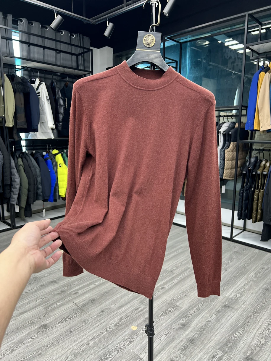 

Dujia Casual Thin f High Collar Pure Color Busin Sweater Men's Knitted irt Spring Autumn Simple Sle Breathable