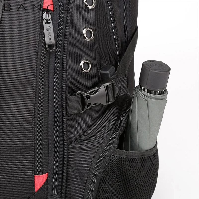 Bange Men Mochila for 16 Inche Shoulder Bag Large Capacity Stundet Backpacks Pleated Casual Style Bag Water Repellent