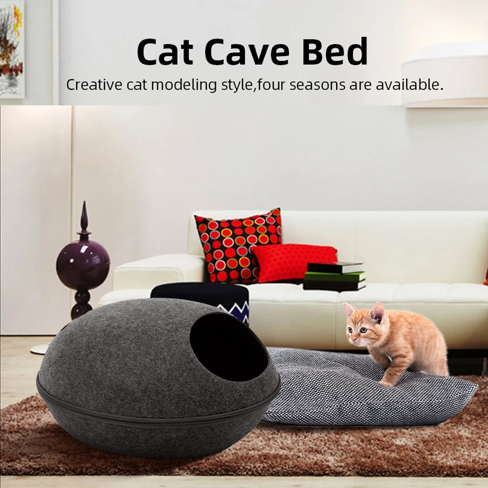 Winter Cat Bed Warm Pet Basket Cave Cat House Pets Tent Very Soft Small Dog Mat Bag Indoor 10kg Cat Accessories