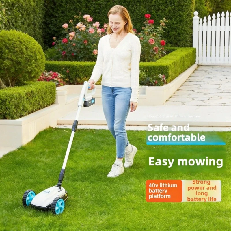 

Small Household Brushless Rechargeable Lithium Battery Electric Lawn Mower, Multifunctional Garden Grass Cutter