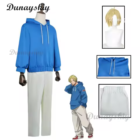 Anime Sakamoto Days Shin Asakura Cosplay Costume Top Pants Wig Short Blonde Yellow Hair Halloween Party Customized