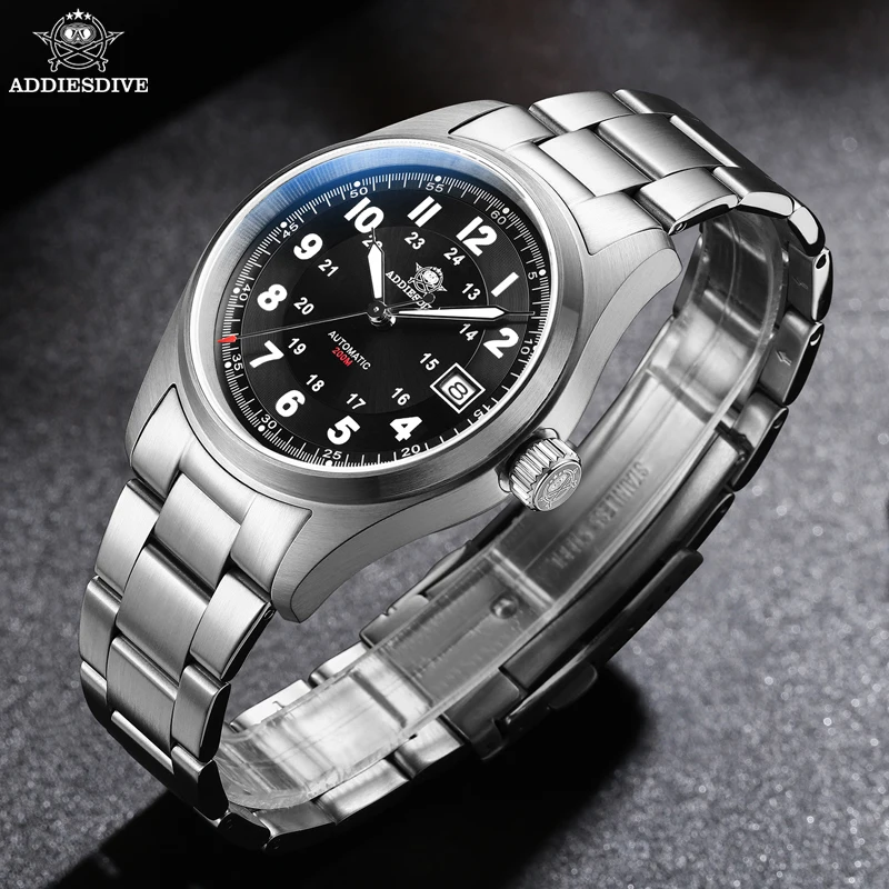 ADDIESDIVE Automatic Watch for Men 39mm Luxury Sapphire NH35 200m Waterproof Wristwatch Luminous Stainless Steel Dress Watches