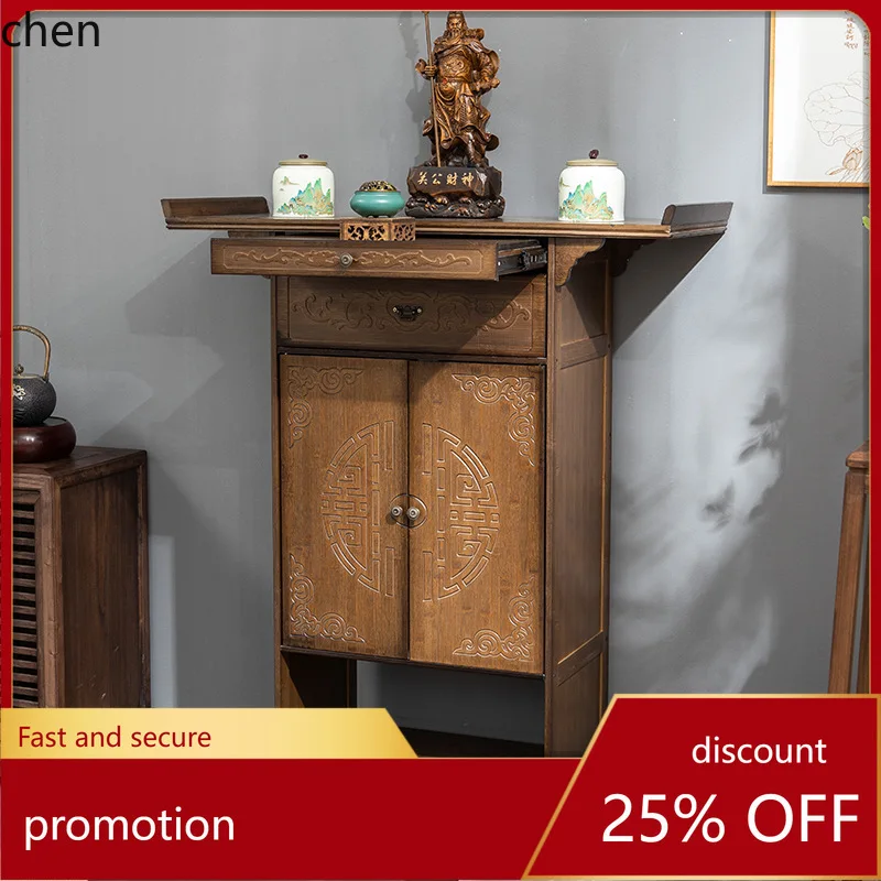 HT Buddhist Altar New Chinese Style Standing Cabinet Offering Table Incense Case Buddha Altar  Guan Gong God of Wealth Worship