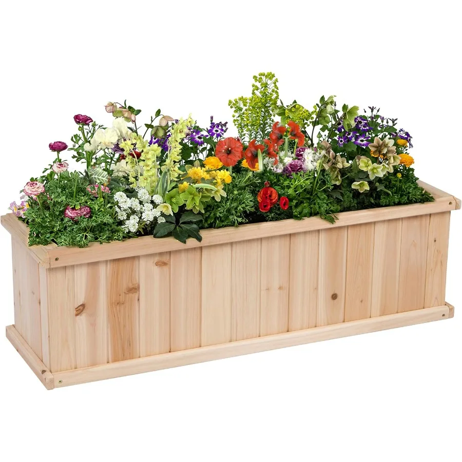 

Premium Cedar Raised Garden Bed Planter Box for Vegetables Flowers or Herbs 40" L x 12" D x 12" H