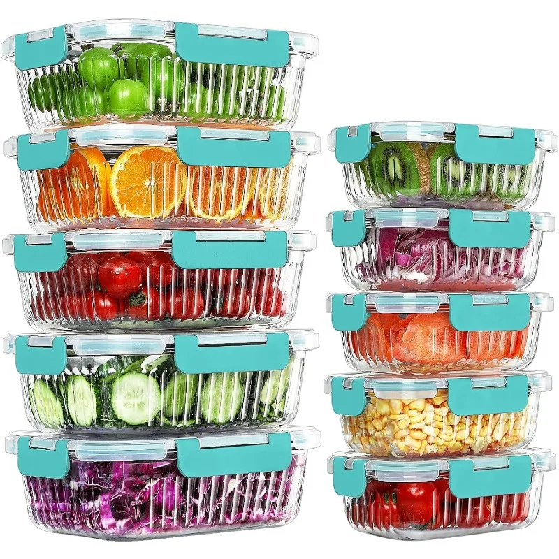 10 Packs Glass Meal Prep Containers with Lids, Glass Food Storage Containers Set, Airtight Lunch Containers, Microwave, Oven