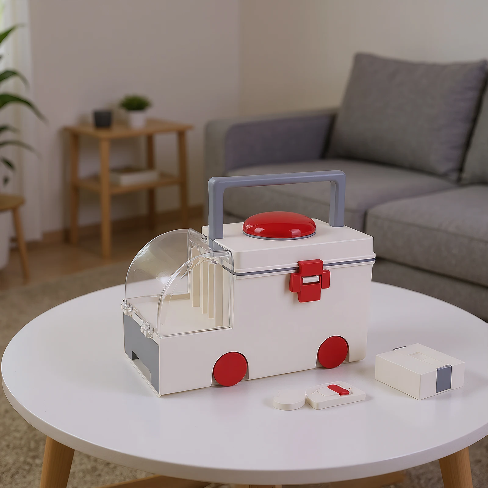 

Пластиковая аптечка в форме автомобиля, большая вместимость, чехол для хранения медицинских классификаций, износостойкий для неотложной готовности