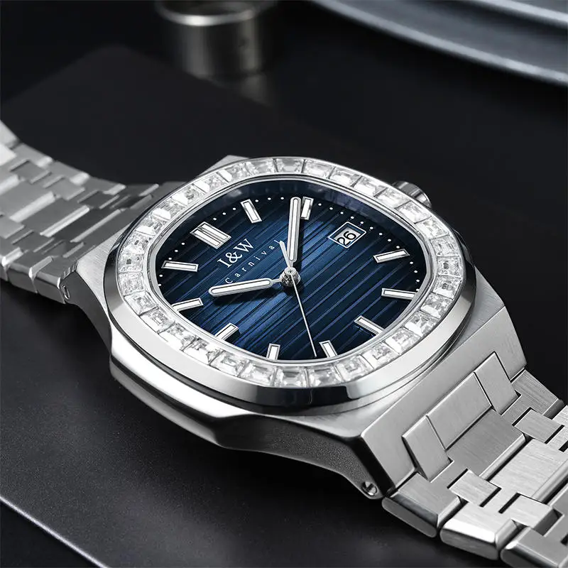 Switzerland Top Luxury Brand I&W CARNIVAL Japan Import NH36A Automatic Mechanical Men\'s Watches Sapphire Waterproof Diamond 721G